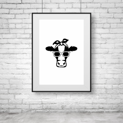 Funky Cow Print | Kitchen Wall Art | Kitchen Prints | Wall Art | A4 Print | Kitchen Decor | Home Prints | Wall Hanging