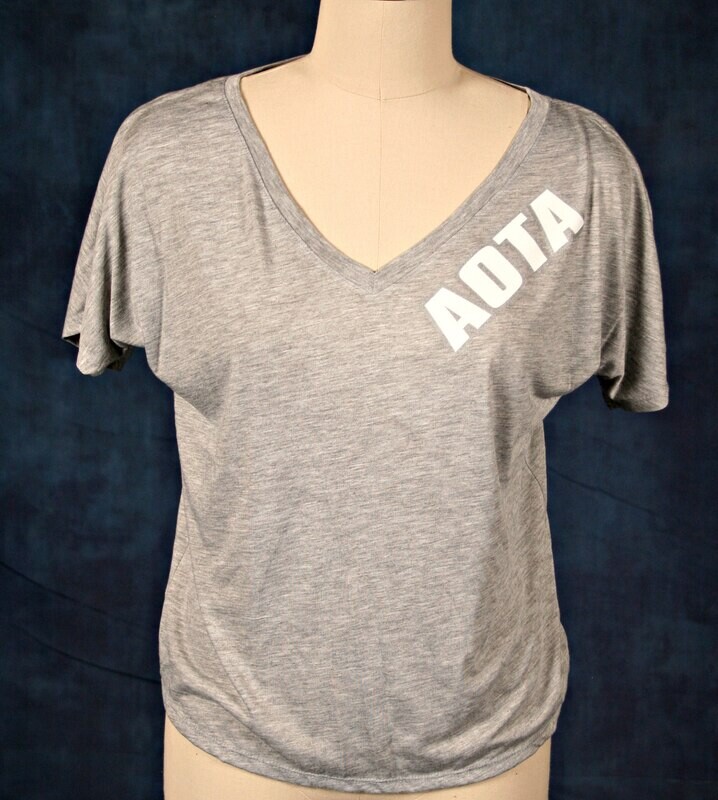 V-neck grey AOTA shirt