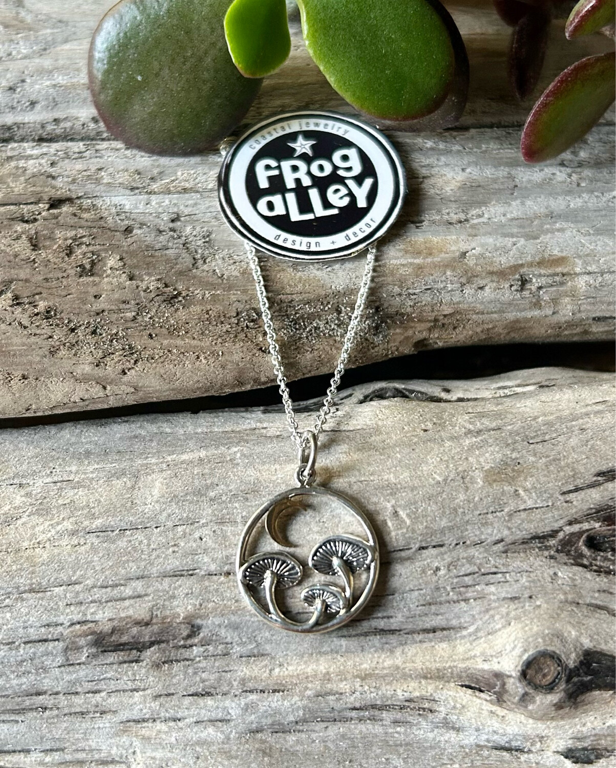 Mushroom &amp; Moon Necklace