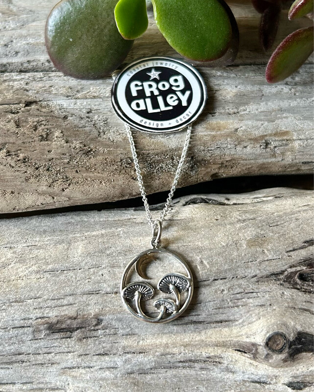 Mushroom &amp; Moon Necklace