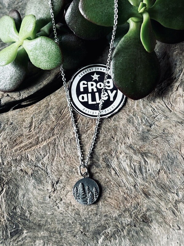 Pine trees ~ Layered Trees Mini charm Necklace necklace