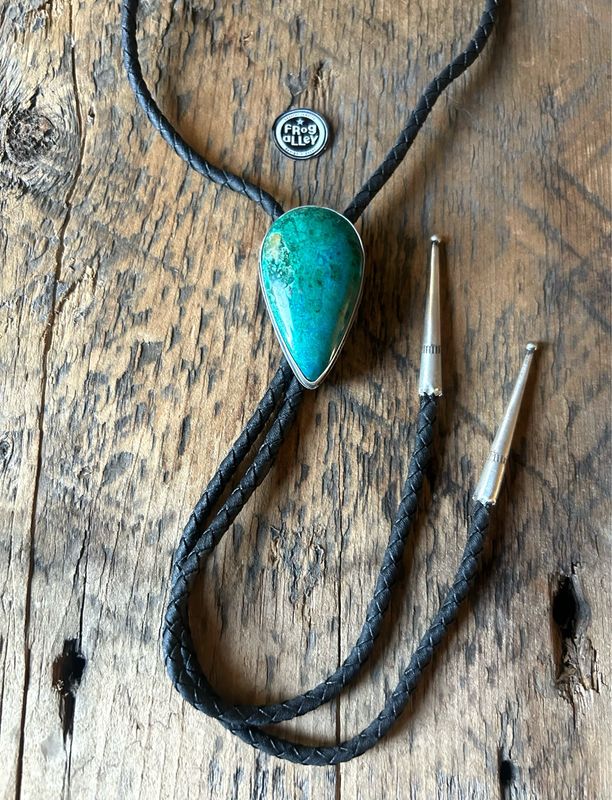 Chrysocolla Bolo Tie - Sterling Silver