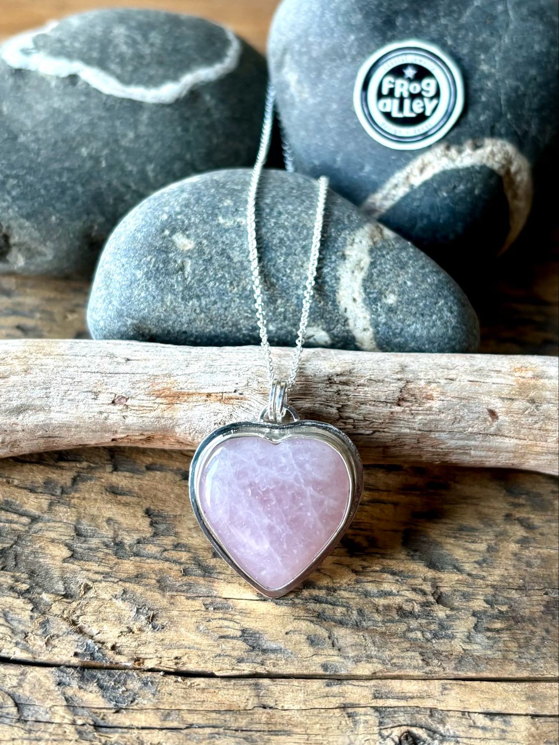 Rose Quartz Heart - Sterling Silver Necklace