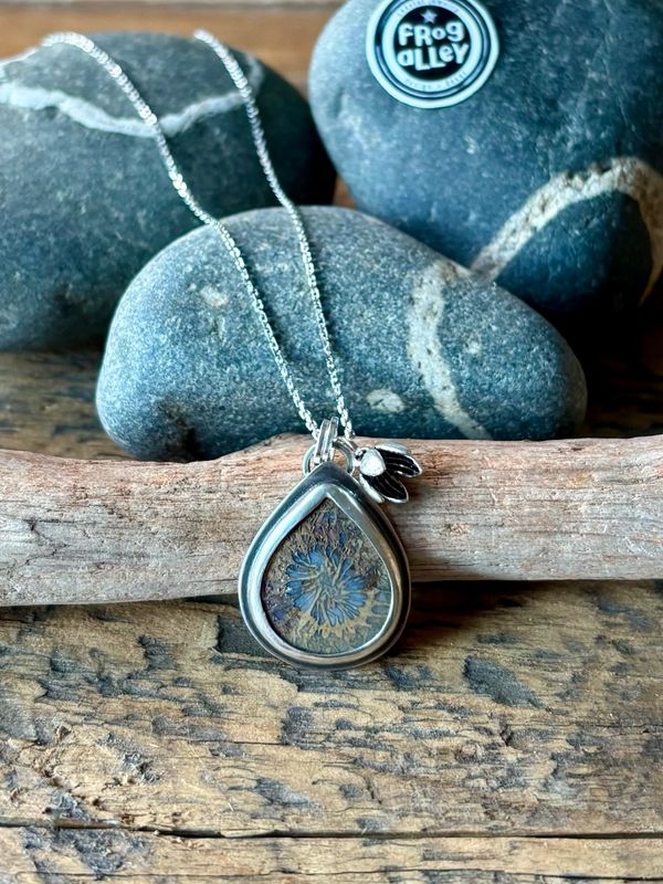Coral Teardrop Necklace