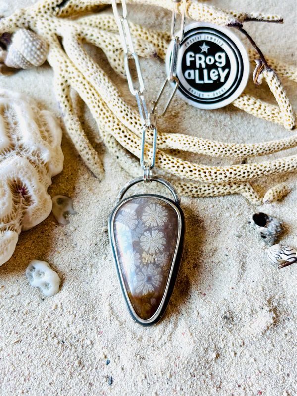 Coral Fossil ~ Paper clip Chain