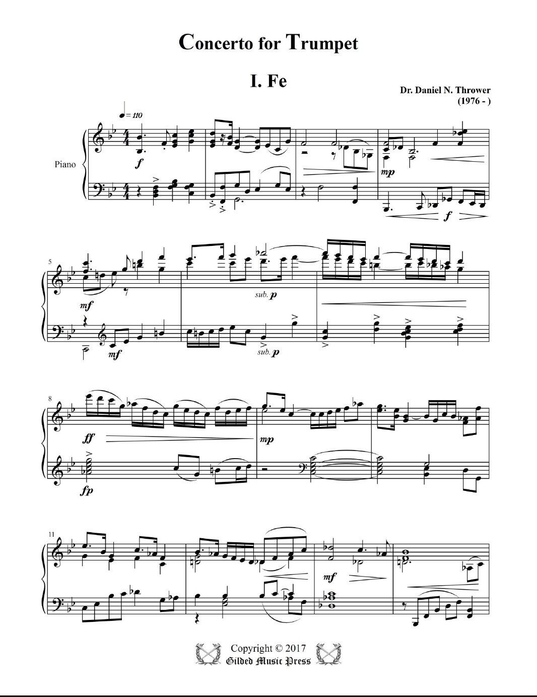GMP 1001: Concerto for Trumpet (with Piano), Dr. Daniel Thrower