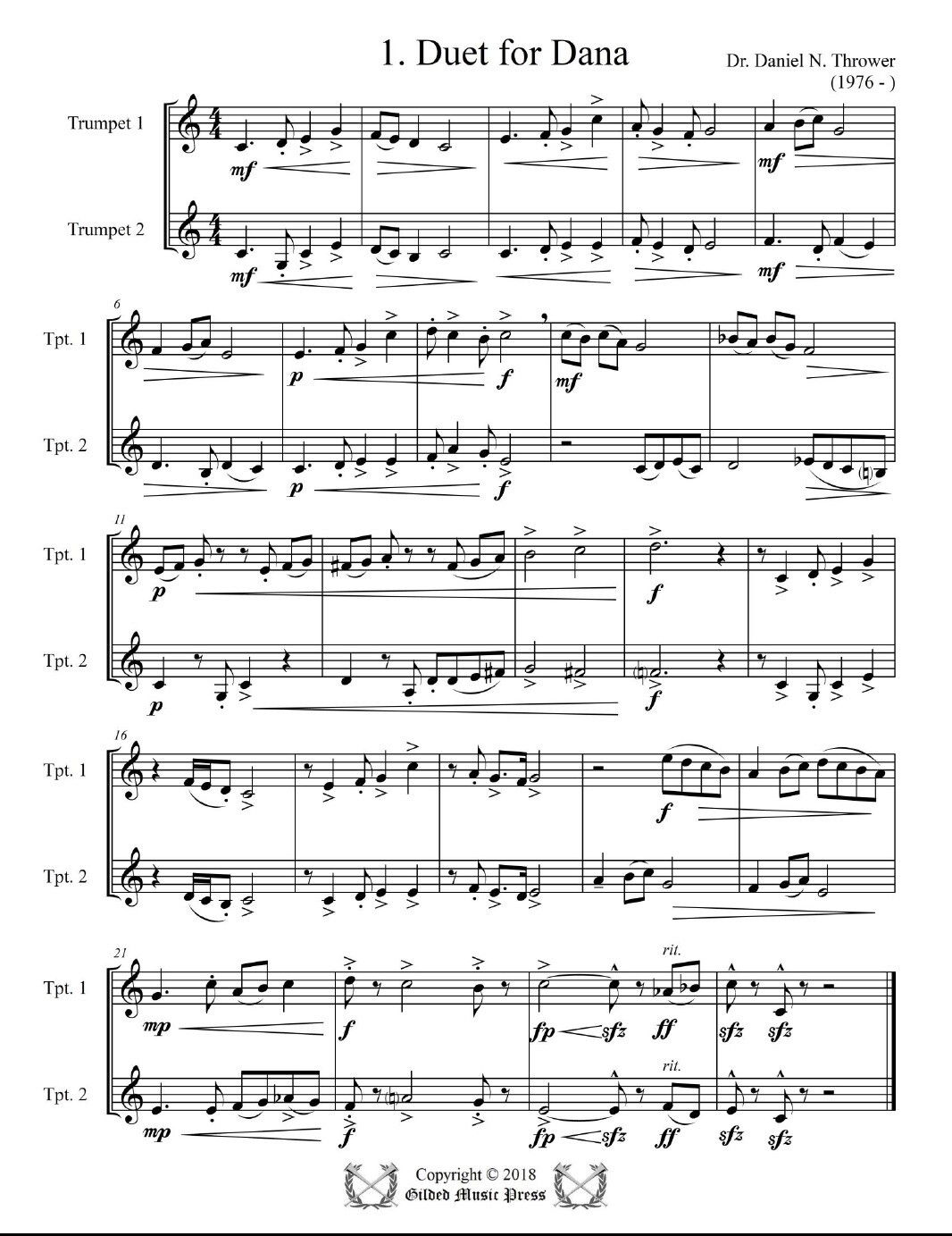 GMP 2021: Fifteen-Course Dinner for Two (15 Duets), Dr. Daniel Thrower