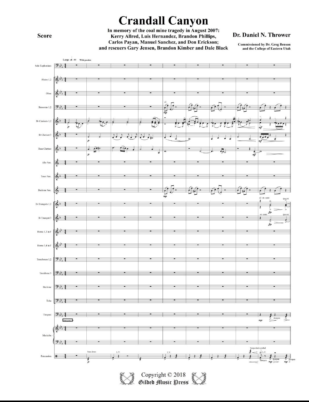 GMP 6001: Crandall Canyon (Solo Euphonium, Concert Band), Dr. Daniel Thrower