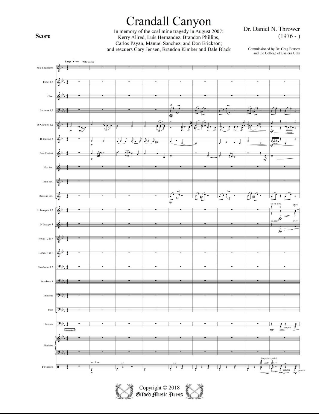 GMP 6002: Crandall Canyon (Solo Flugelhorn, Concert Band), Dr. Daniel Thrower