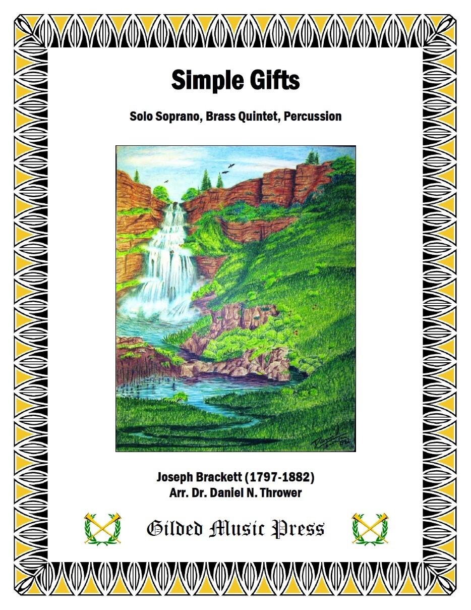 GMP 3024: Simple Gifts (Brass Quintet &amp; Percussion), by Brackett, arr. Thrower)