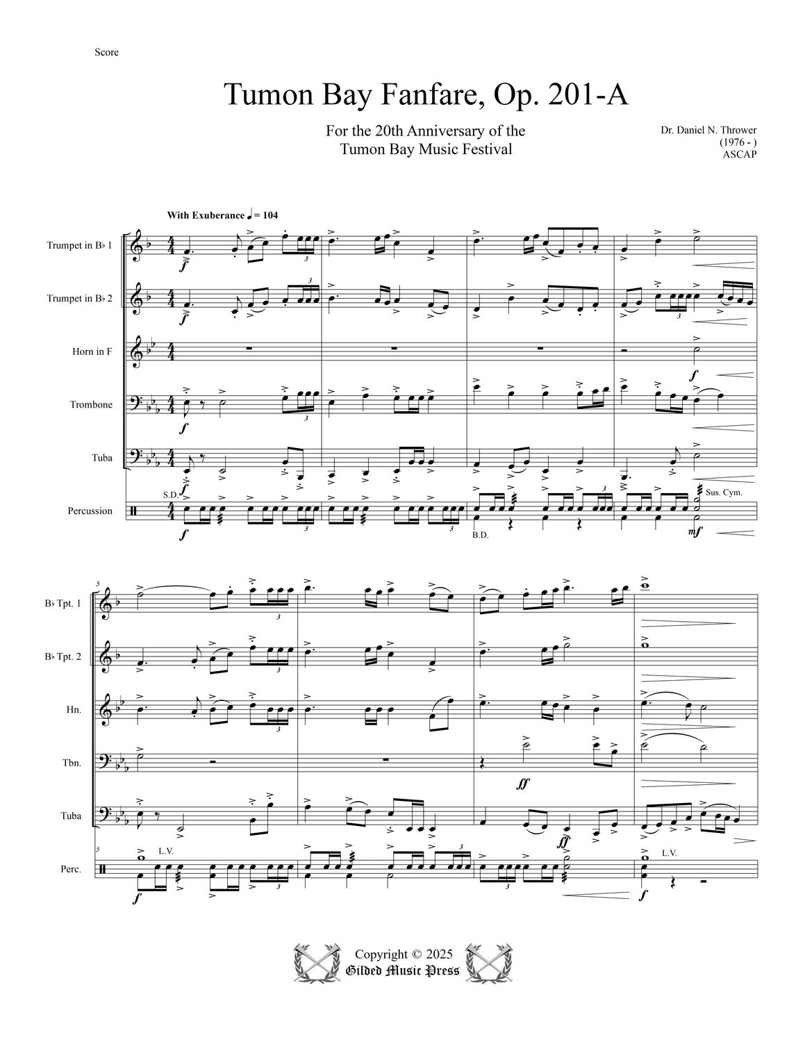 GMP 3118: International Fanfares, Vol. 2, Op. 201 (Brass Quintet) Dr. Daniel Thrower