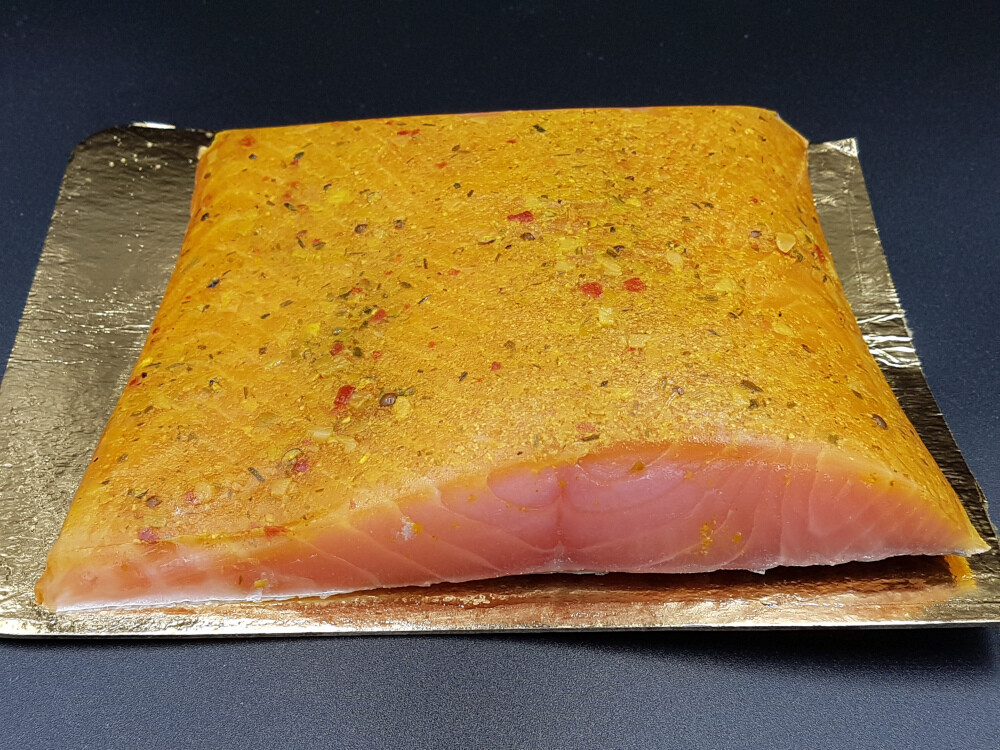 RO Pastrami smoked Salmon - Three pieces of 3-400g each (total approx 1kg)