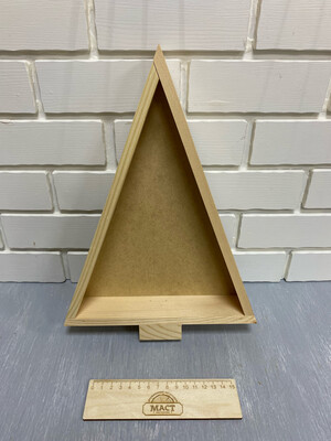 Ящик "Елка треугольником малая" 32х23х4,5 см