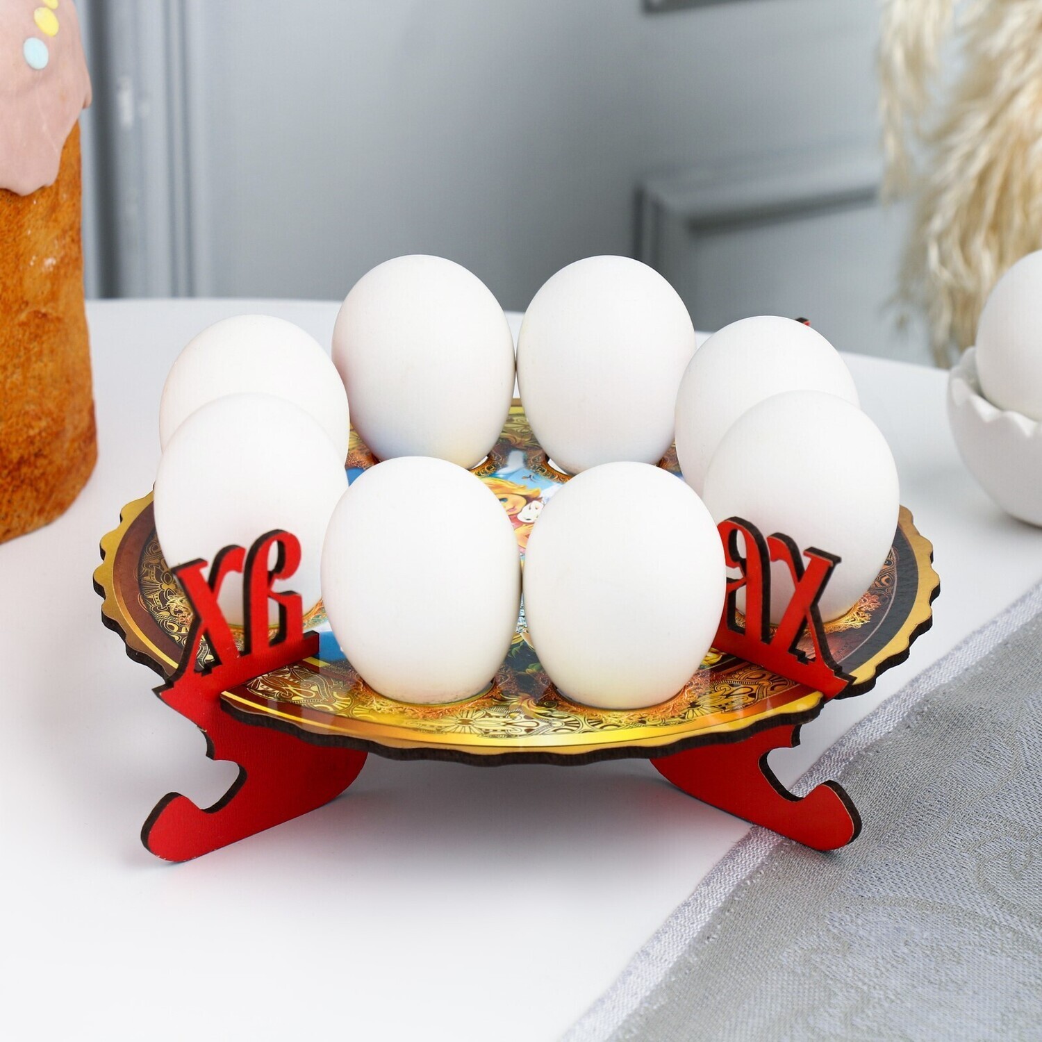 Пасхальная подставка на 8 яиц "Дети- Ангелы", 195×195 мм