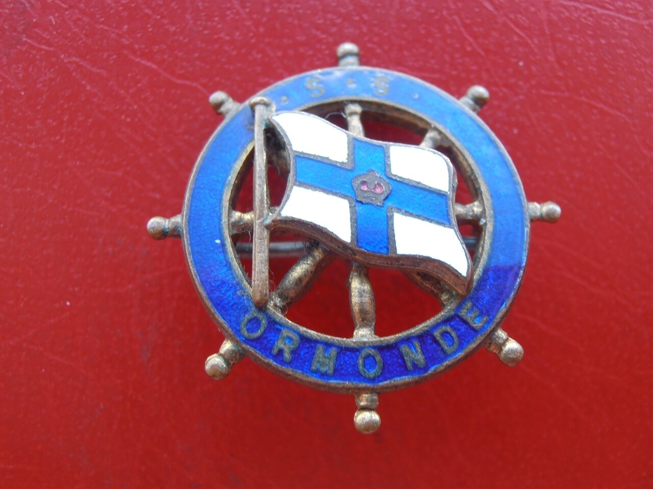 SS Ormonde Ships Wheel Badge