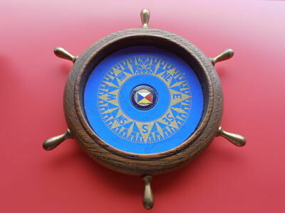 SS Iberia Ships Wheel Tray