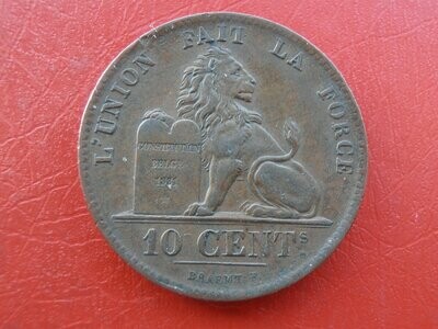 Belgium 10 Centimes 1855 Very Scarce