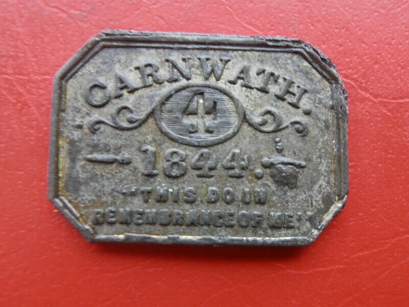 Communion Token Carnwath T4 - 1844