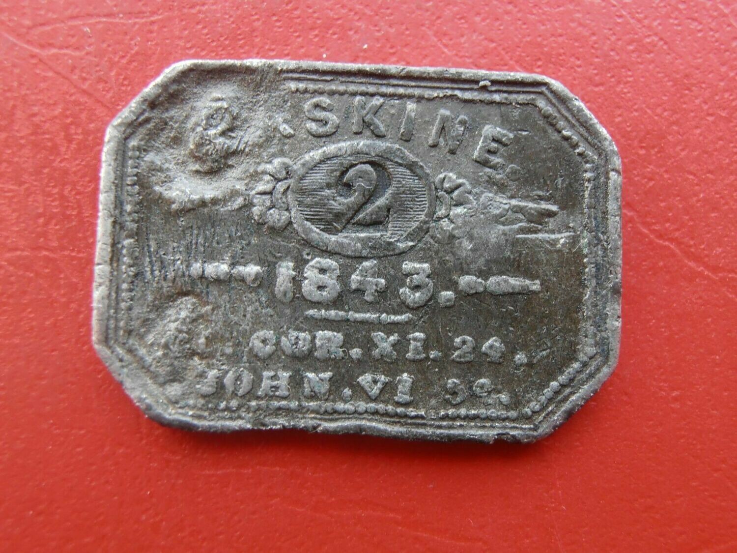 Communion Token Erskine - 1843  T2