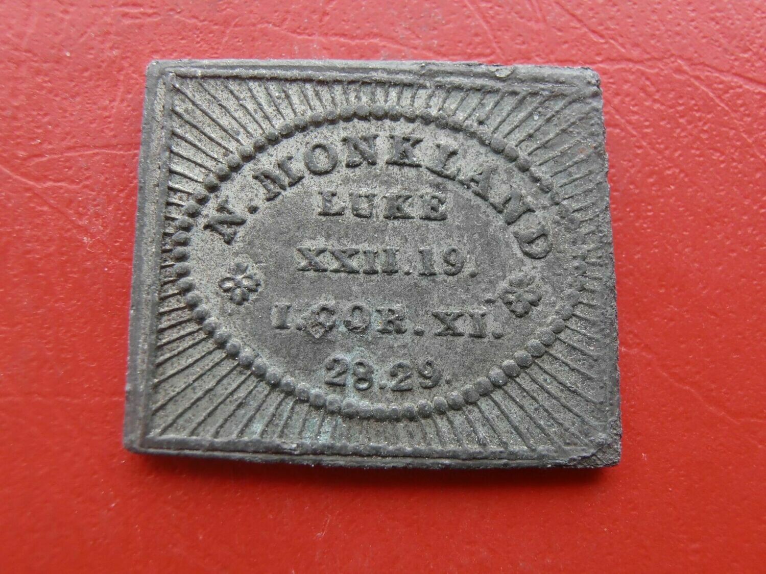 Communion Token Monklands North - 1838