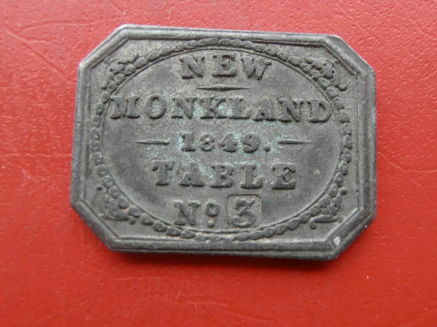 Communion Token New Monkland T3 - 1849