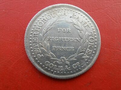 Silver Eighteen Pence Token Peterborough - 1811