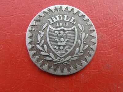 Silver Sixpence Token Hull - 1811