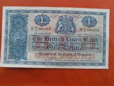 British Linen Bank £1 - 1953