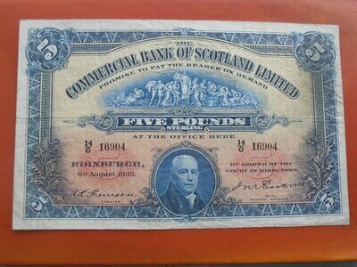 Commercial Bank of Scotland £5 - 1935