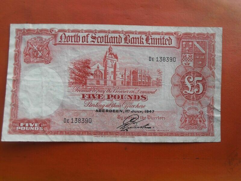 North of Scotland Bank £5 - 1947