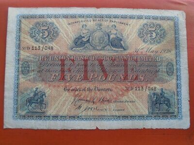 Union Bank of Scotland £5 - 1938
