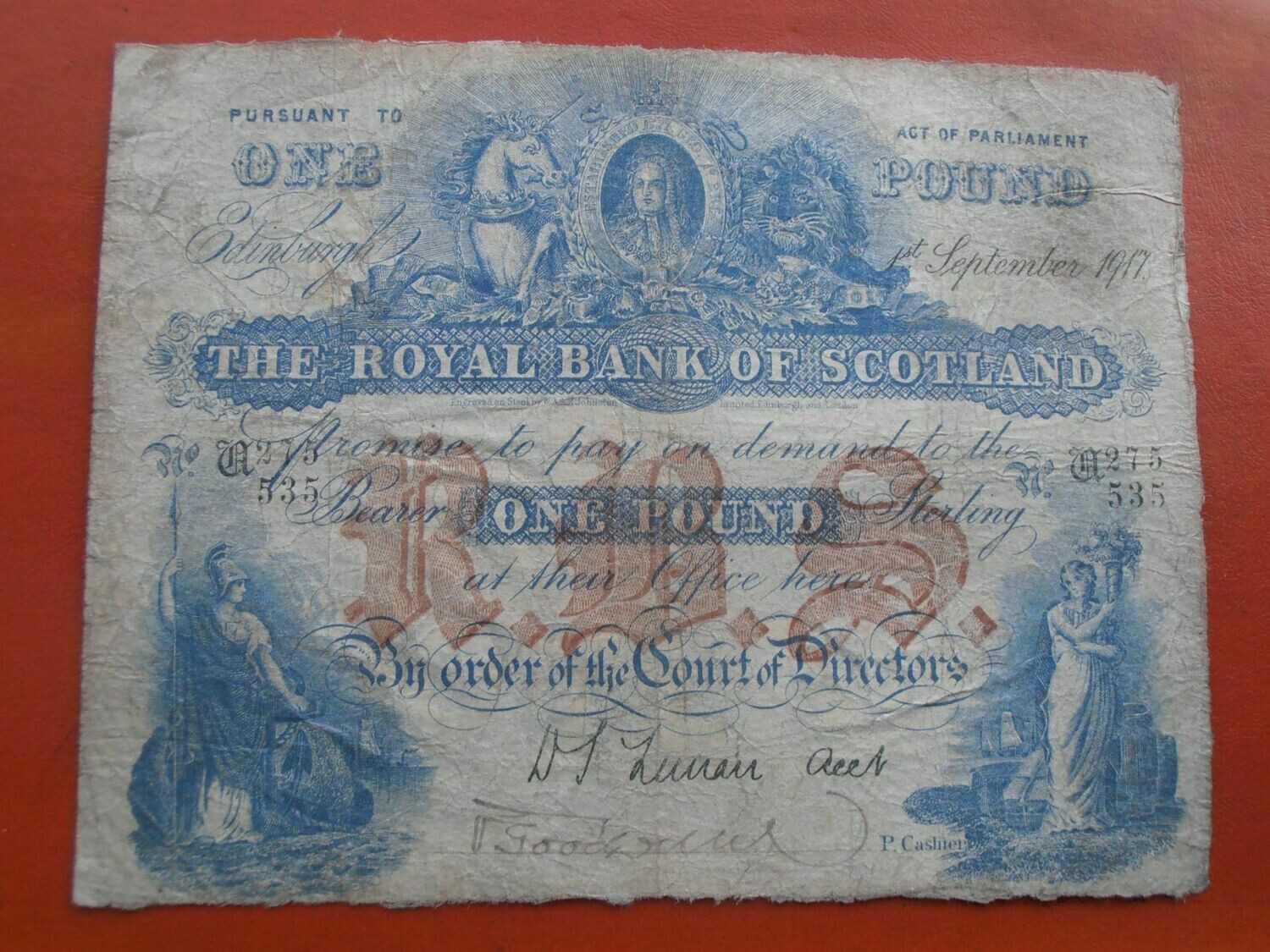 Royal Bank of Scotland £1 - 1917