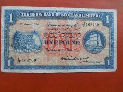Union Bank of Scotland £1 - 1954