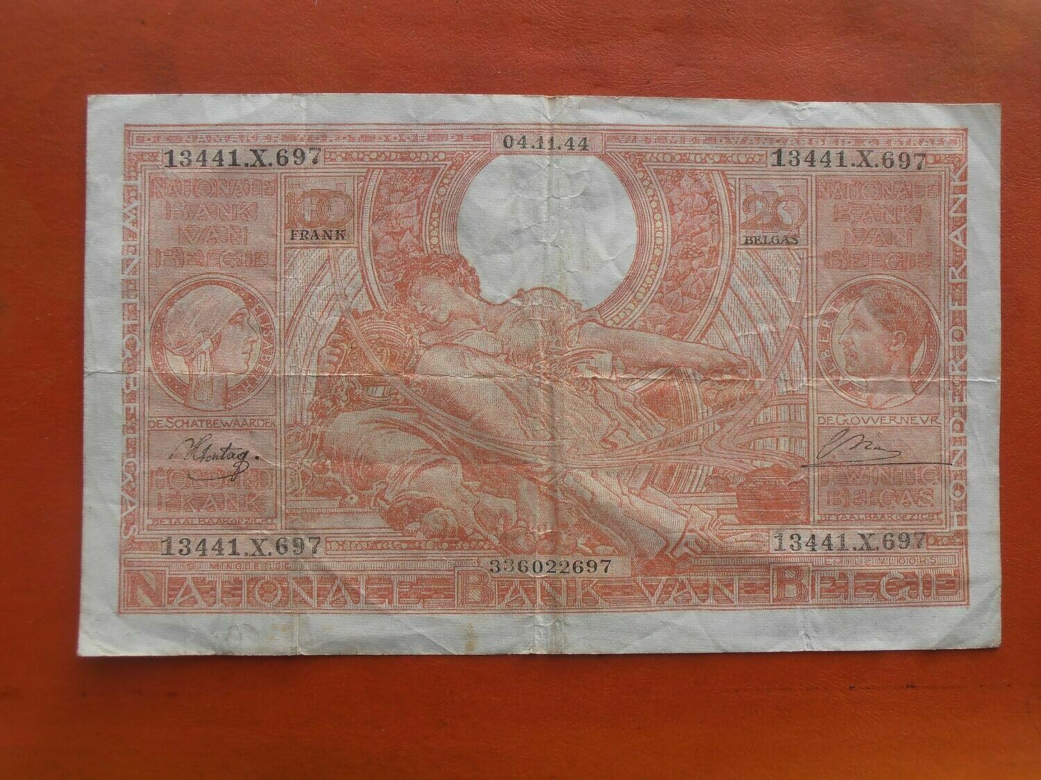 Belgium 100 Francs - 20 Belgas - 1944 Rare