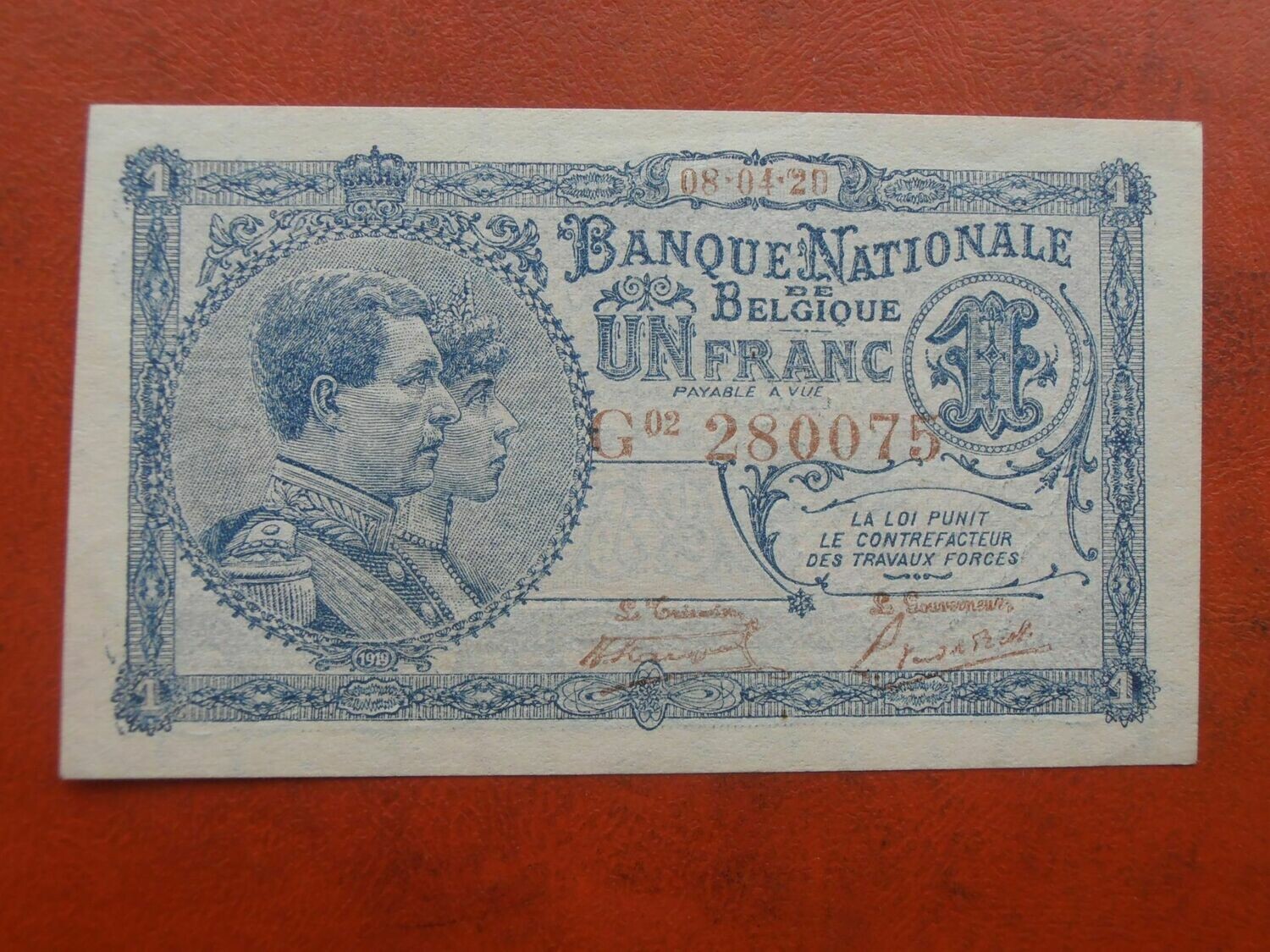 Belgium 1 Franc - 1920