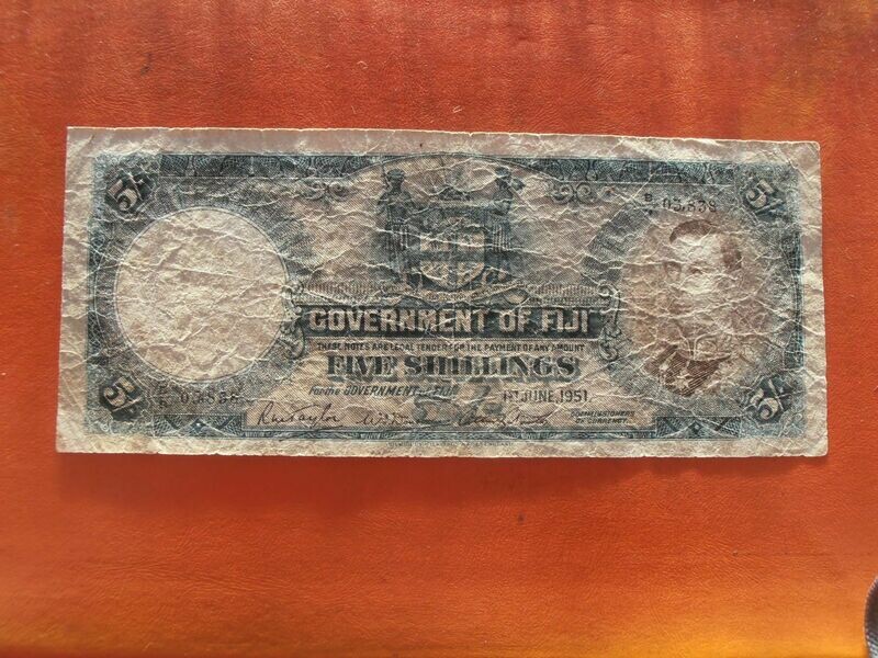 Fiji Five Shillings - 1951 (Scarce)