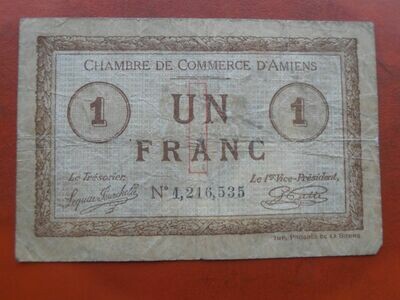 Chamber of Commerce Amiens 1 Franc - 1915