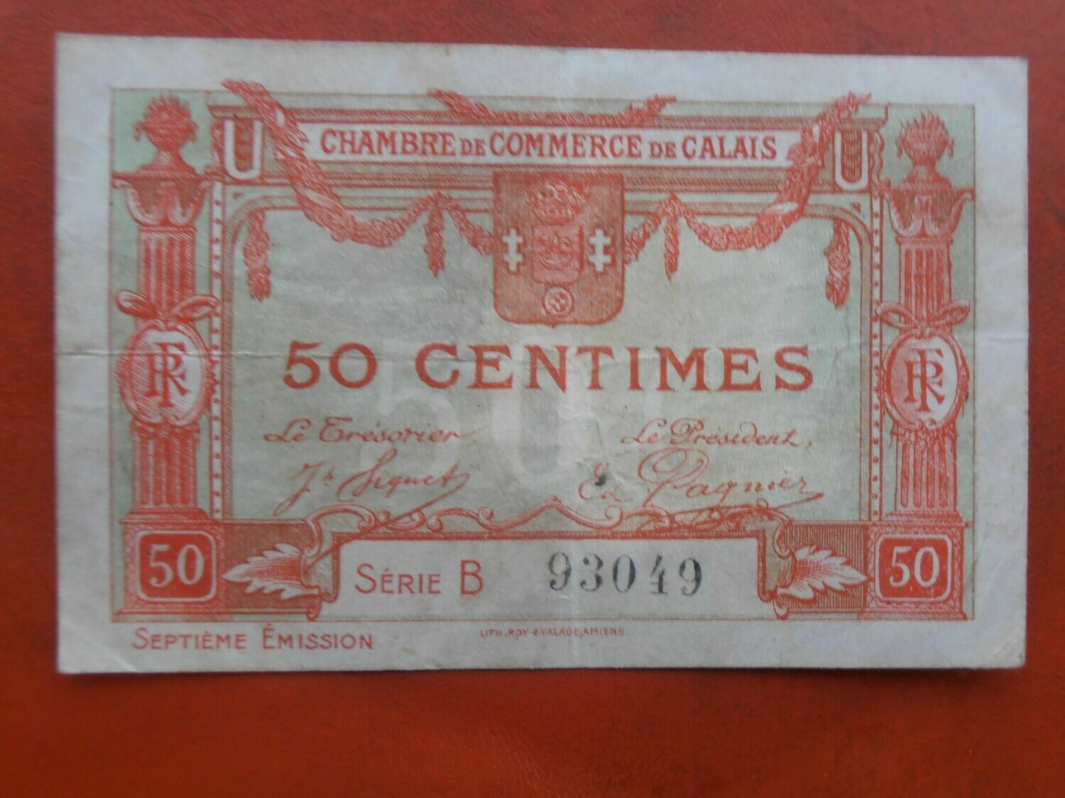 Chamber of Commerce Calais 50 Centimes - No Date