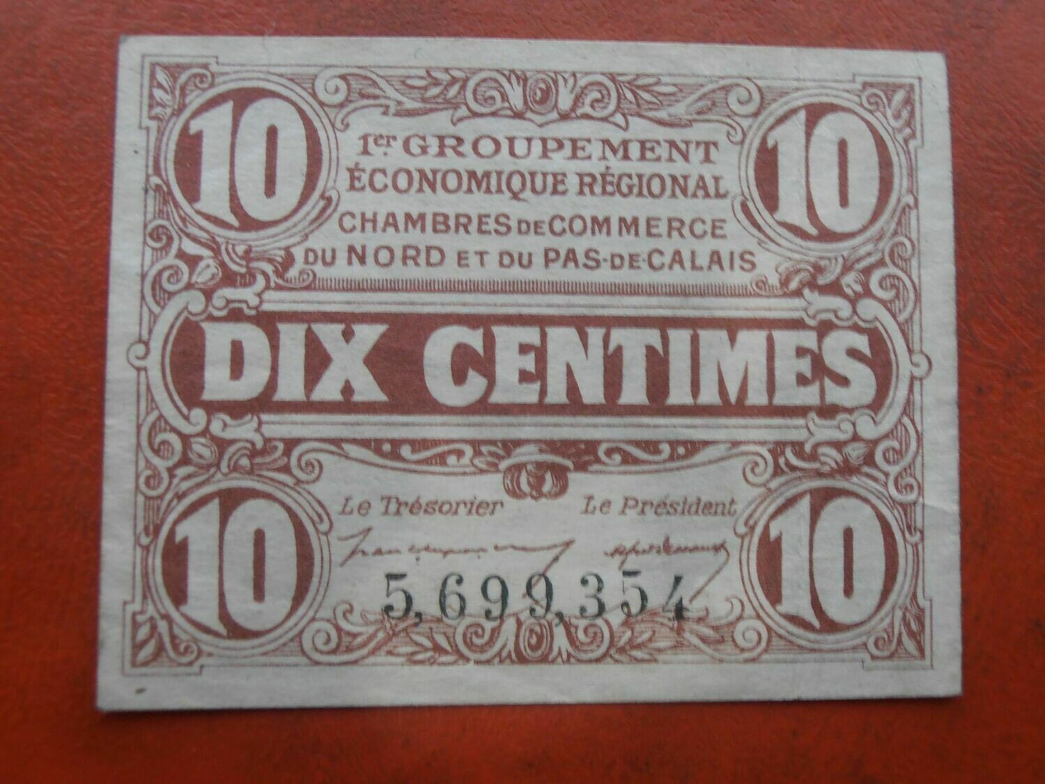 Chamber of Commerce Pas De Calais 10 Centimes - No Date