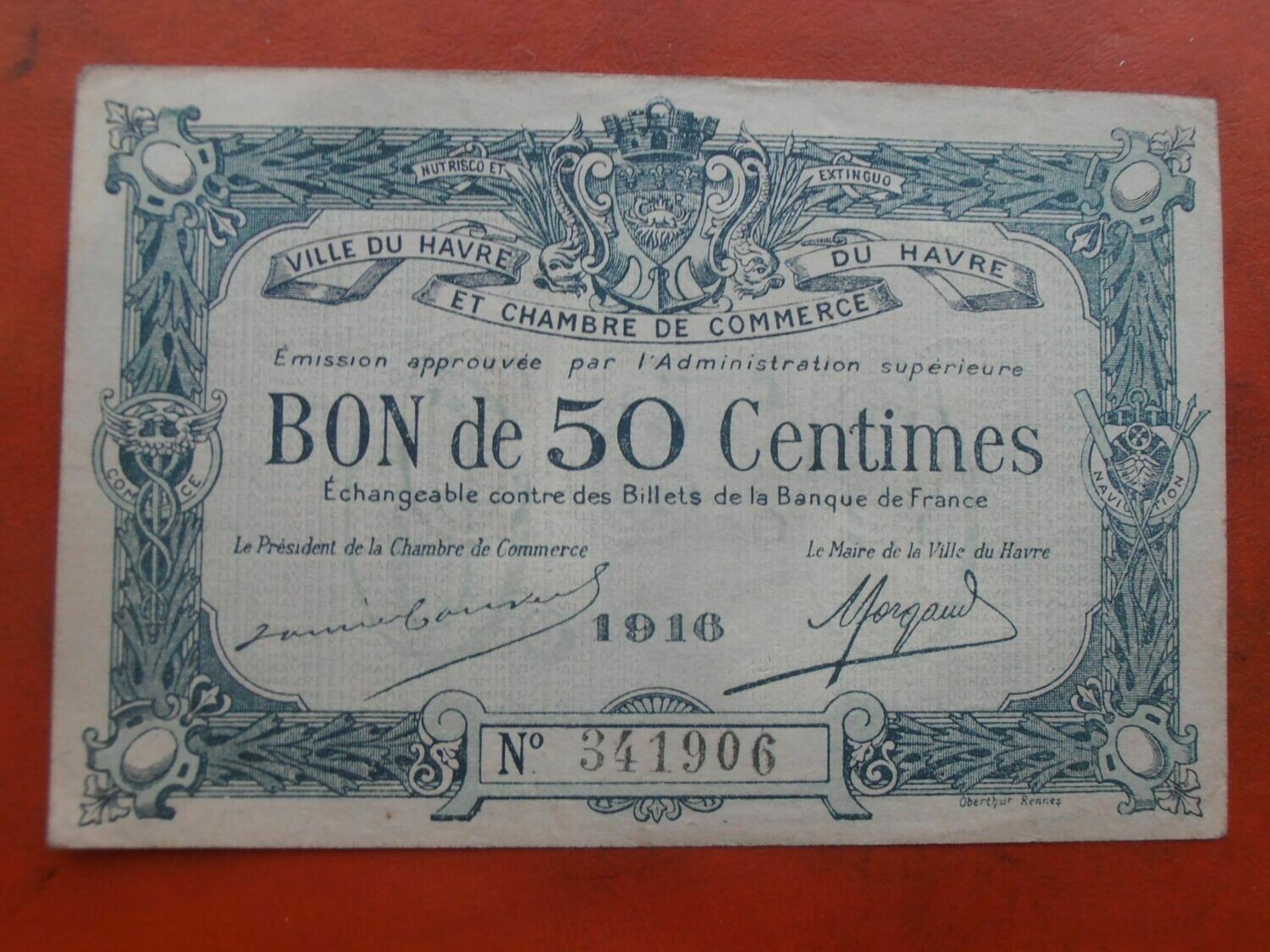 Chamber of Commerce Le Havre 50 Centimes - 1916