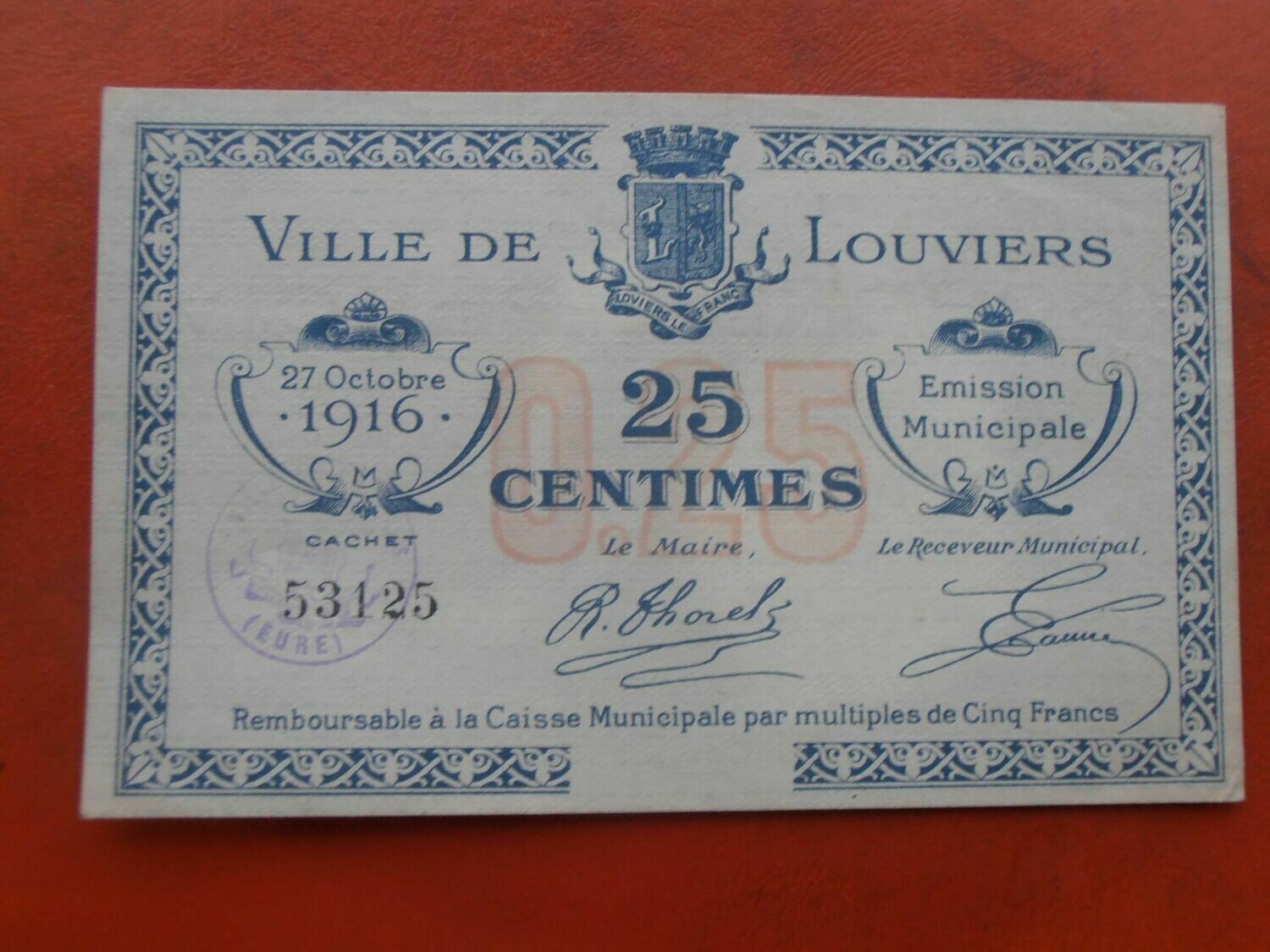 Ville De Louviers 25 Centimes - 1916