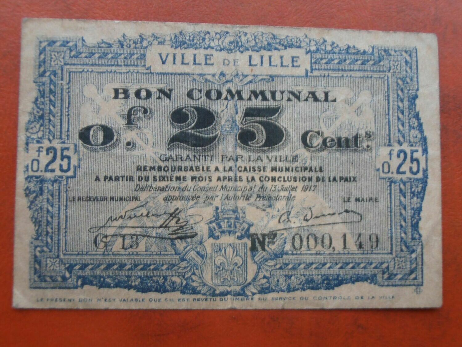 Ville De Lille 25 Centimes - 1917