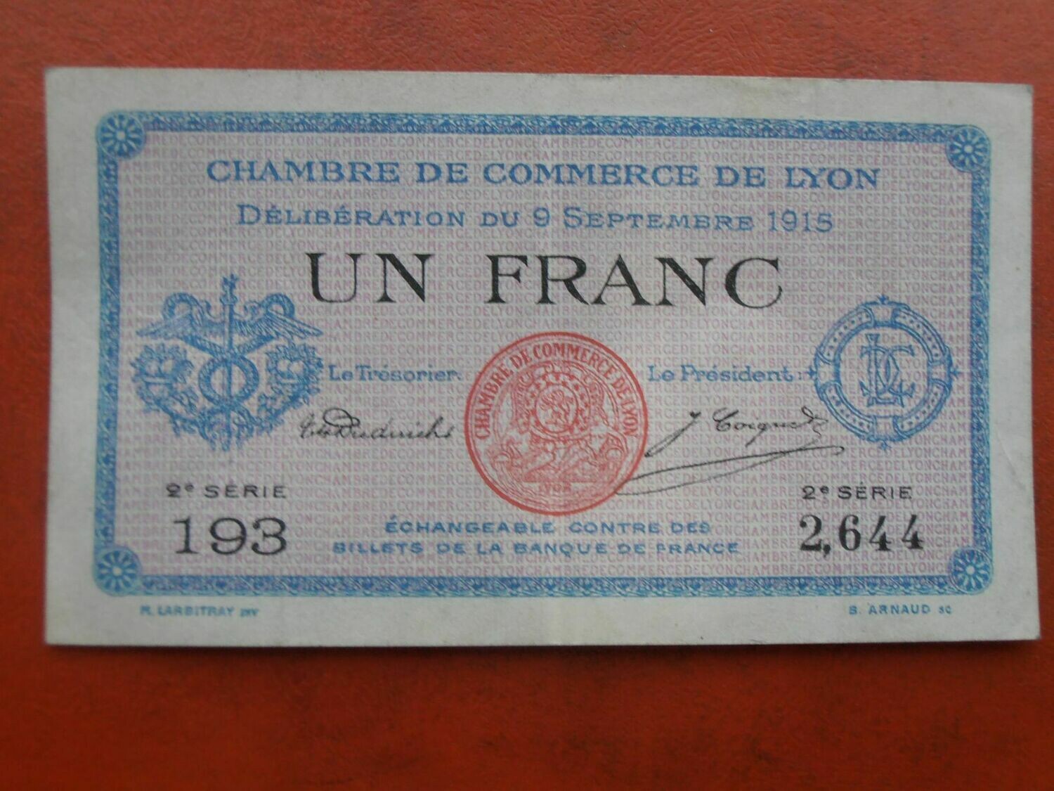 Chamber of Commerce Lyon 1 Franc - 1915