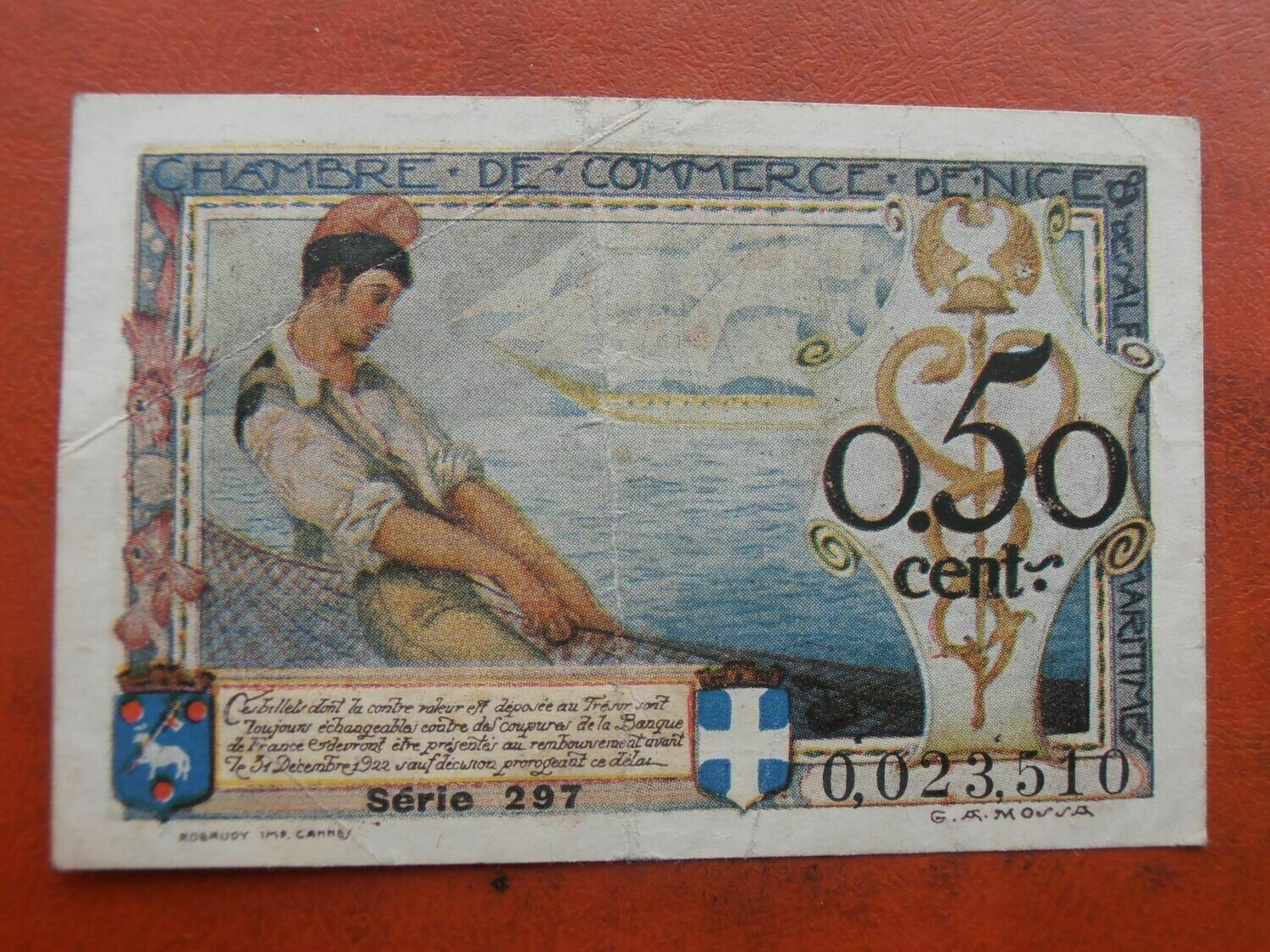Chamber of Commerce Nice Alpes Maritimes 50 Centimes - 1920