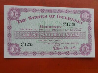 Guernsey Ten Shillings - 1966