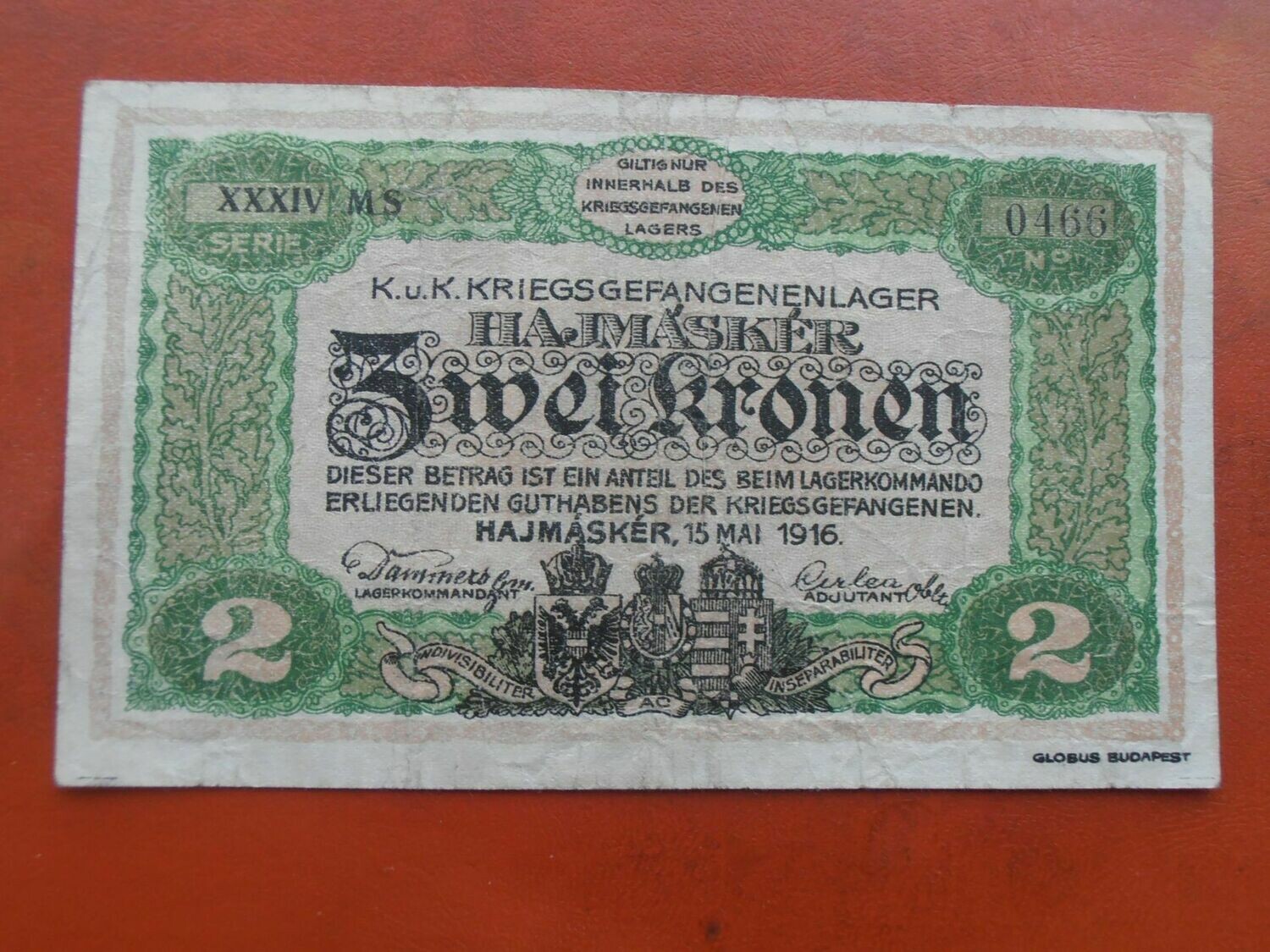 Hungary 2 Kronen Prisoner of War - 1916