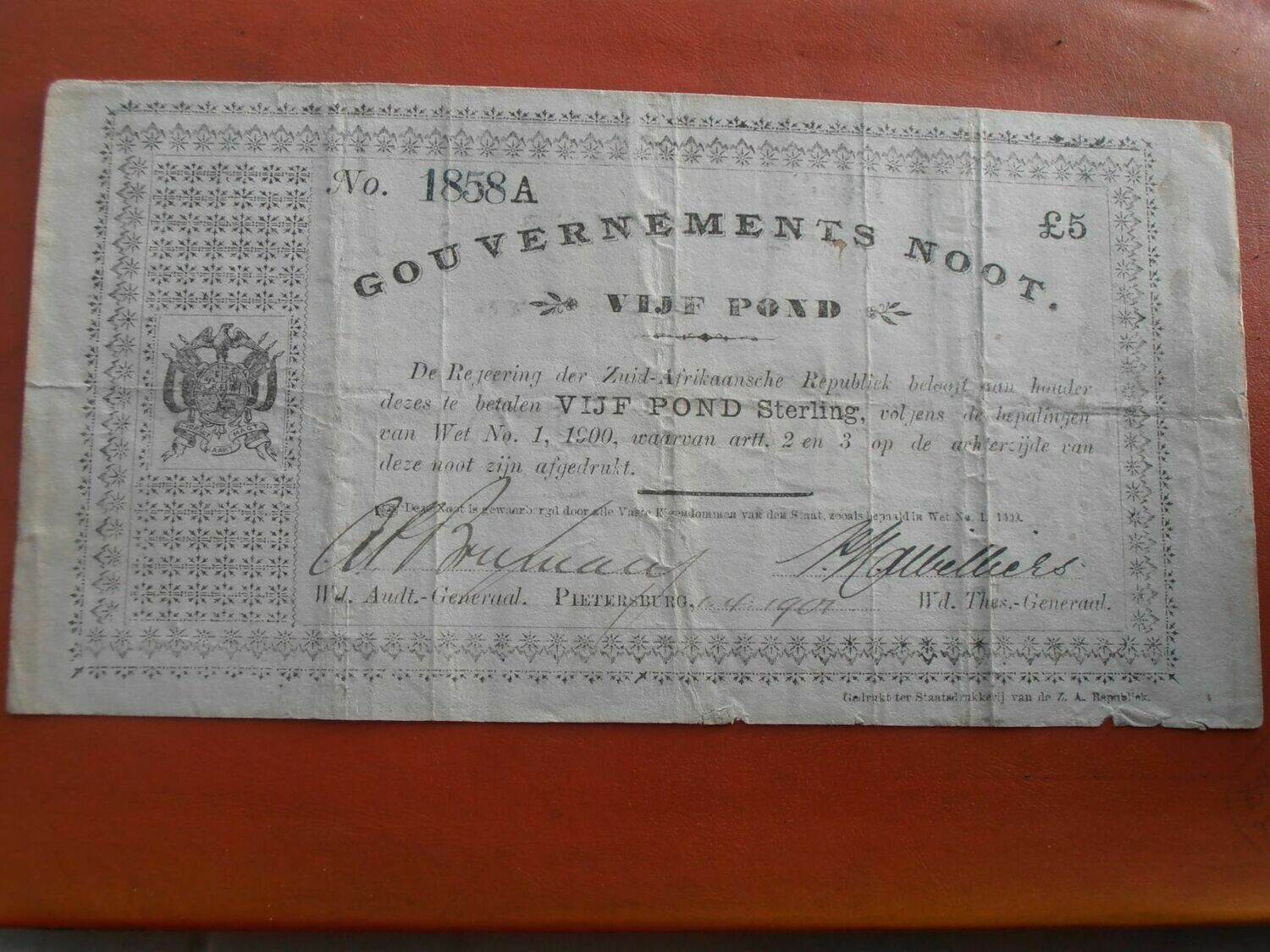 South Africa £5 - 1901 Pietersburg