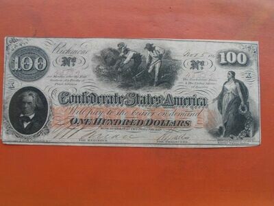 Confederate States of America $100 - 1862