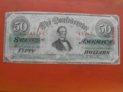 Confederate States of America 50 Dollars - 1863