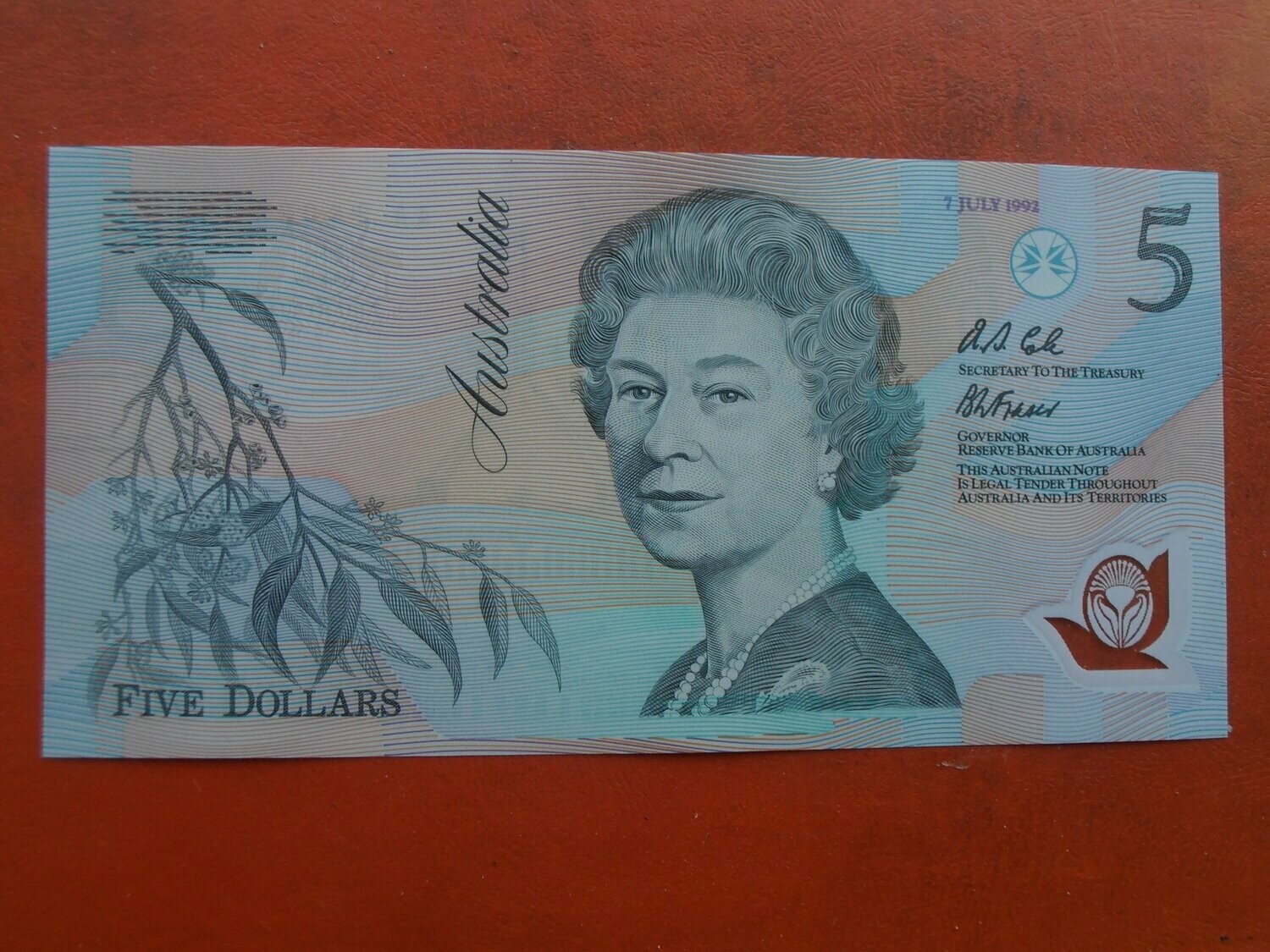 1992 Note Printing Australia Embossed First and last 5 Folder